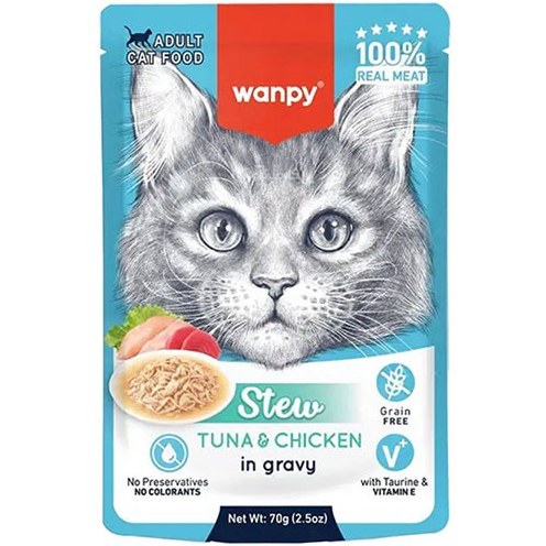 پوچ گربه ونپی گریوی  طعم تن و مرغ 70 گرم